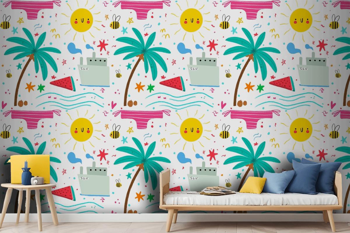 Summer Pattern For Zoom Wallpaper Mural