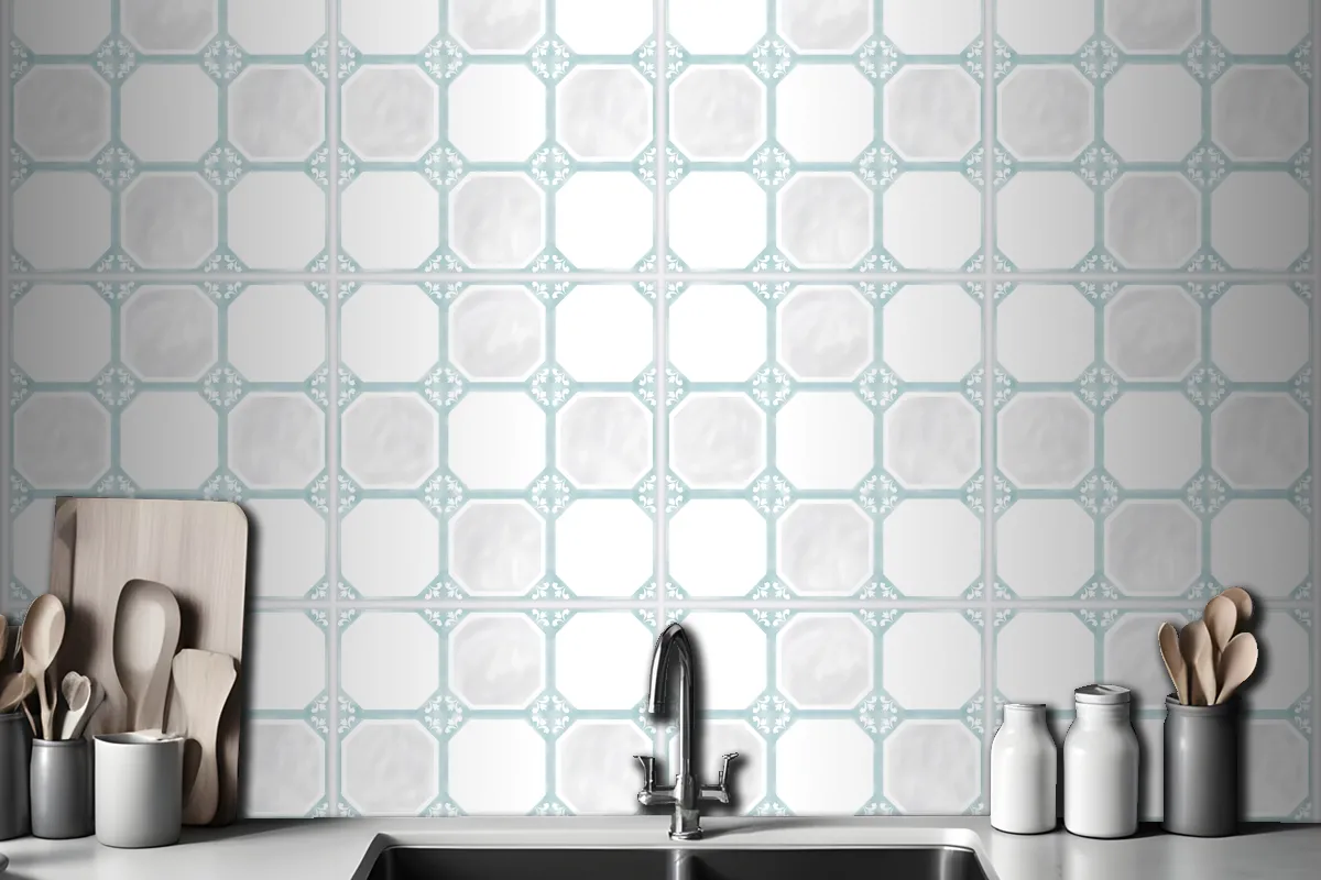 Tiles Textured Pattern Kitchen Design Wallpaper Mural