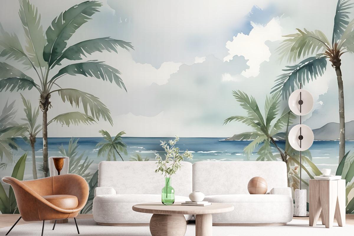 Tropical Beach View Wallpaper Mural