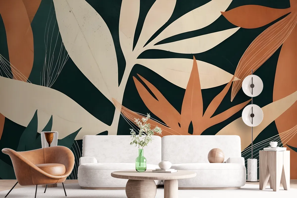 Tropical Foliage Leaves Art Wallpaper Mural