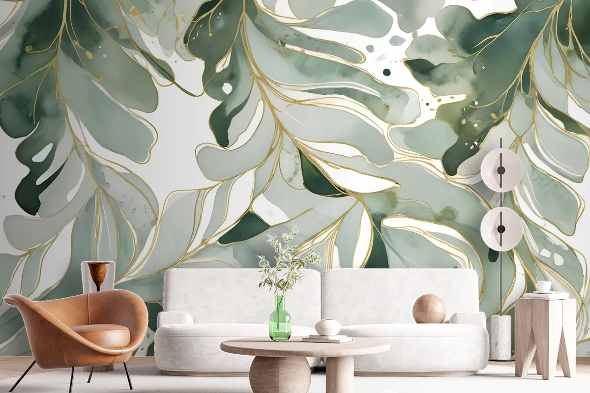 Tropical Fresh Leaf Wallpaper Mural