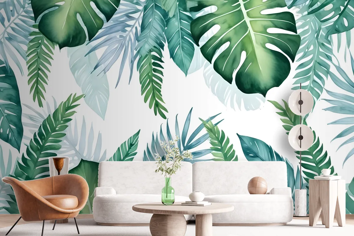 Tropical Palm Leaf Wallpaper Mural