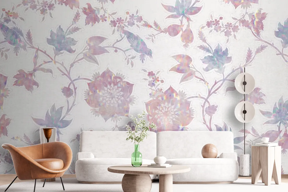 Vintage Nature Holographic Composition Wallpaper Mural