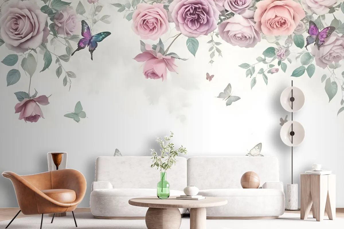 Vintage Peony Flowers Wallpaper Mural