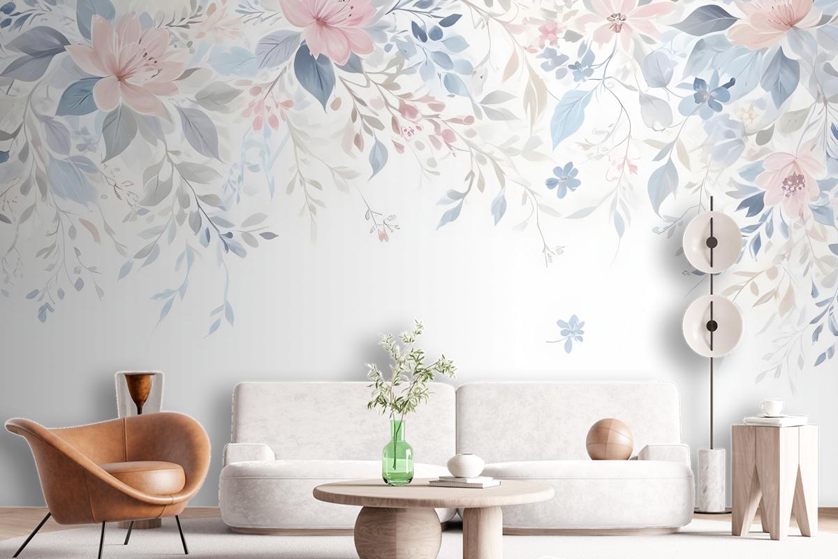 Vintage Retro Floral Art Wallpaper Mural