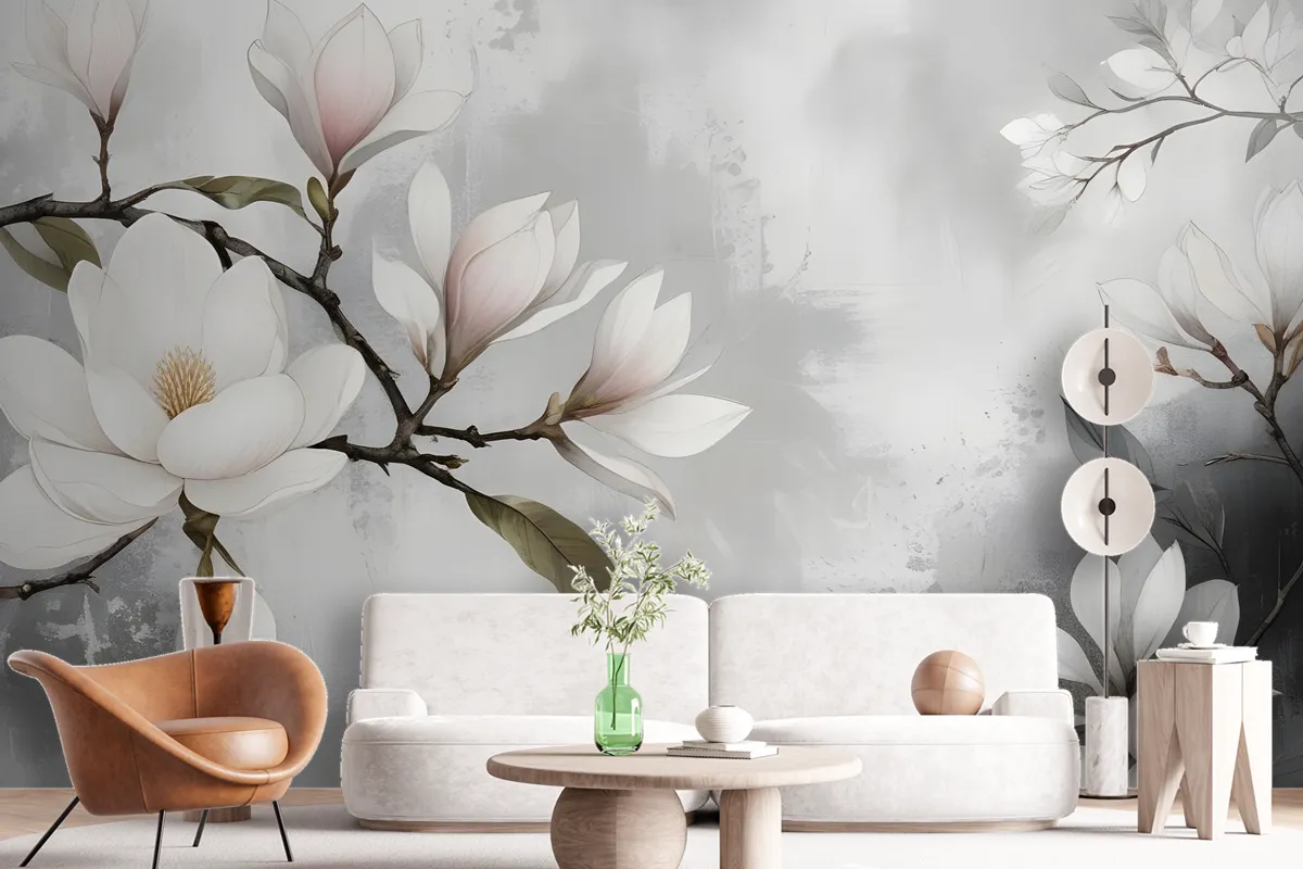 Vintage Retro Floral Bouqet Wallpaper Mural