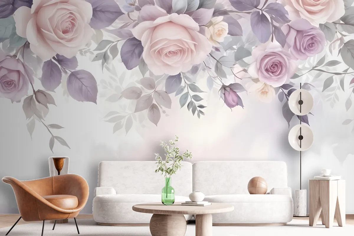 Vintage Vine Floral Wallpaper Mural