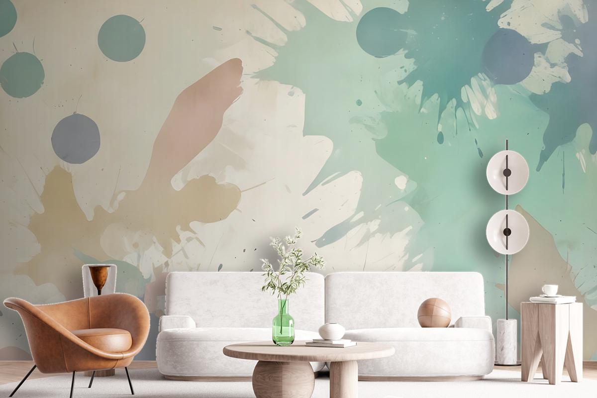 Watercolor Abstract Flowers Wallpaper Mural