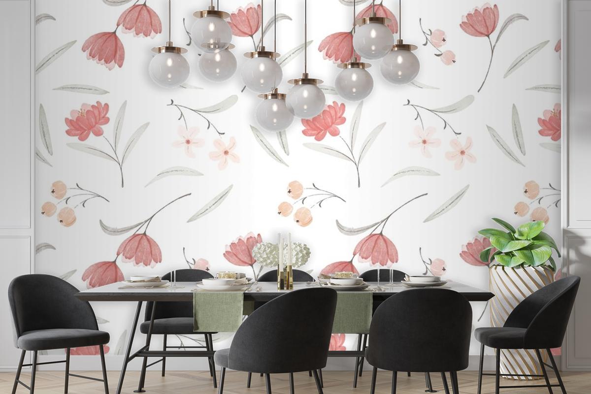 Watercolor Boho Pattern Design Wallpaper Mural