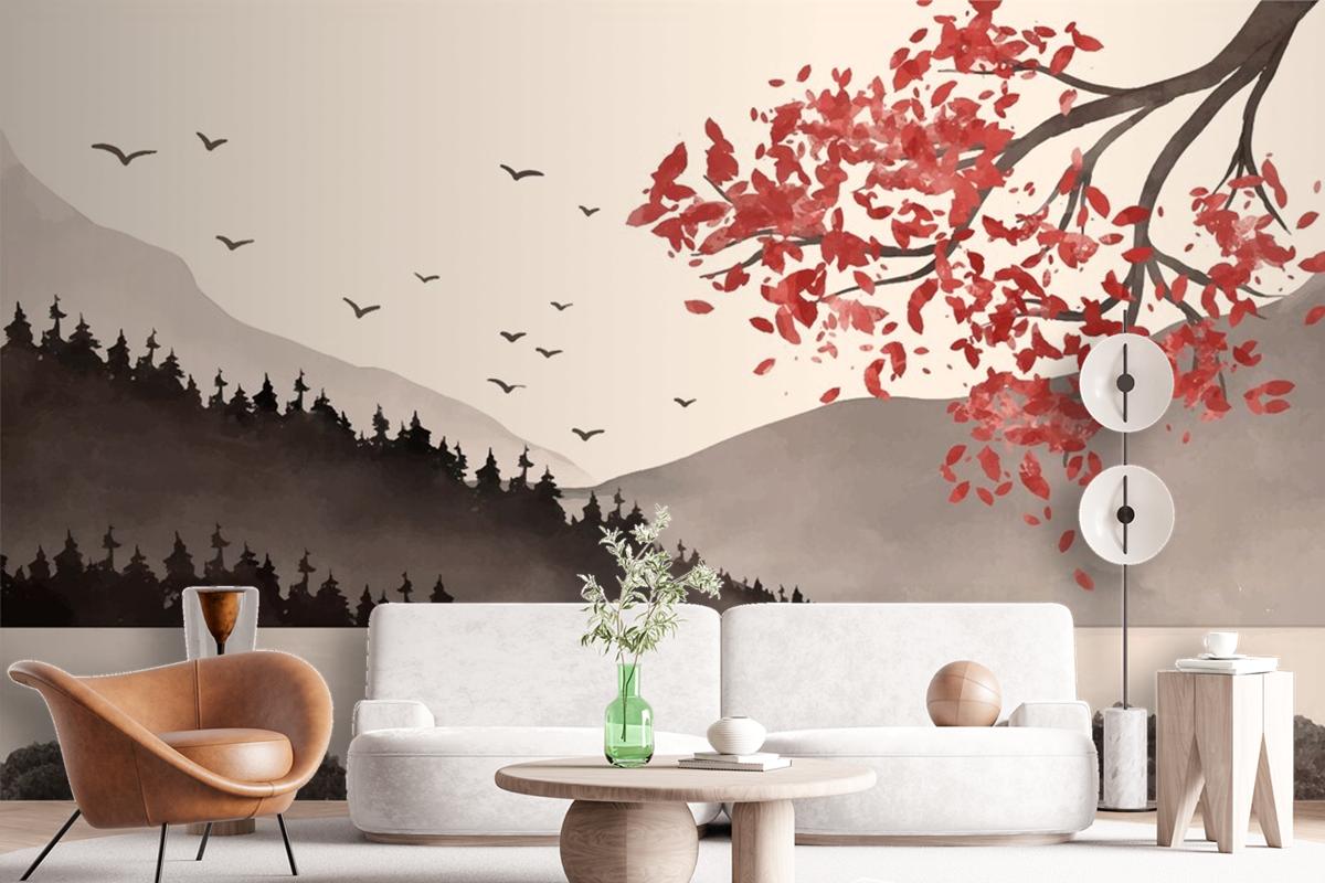 Watercolor Chinese Style Wallpaper Mural