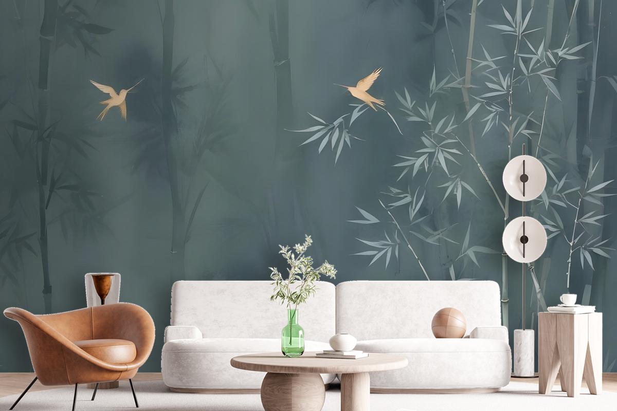 Watercolor Dark Forest Wallpaper Mural