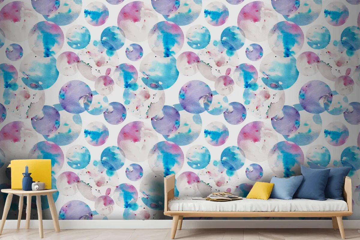 Watercolor Dotty Pattern Wallpaper Mural