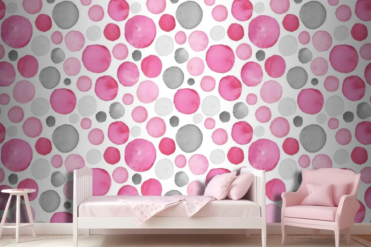 Watercolor Dotty Pattern Wallpaper Mural