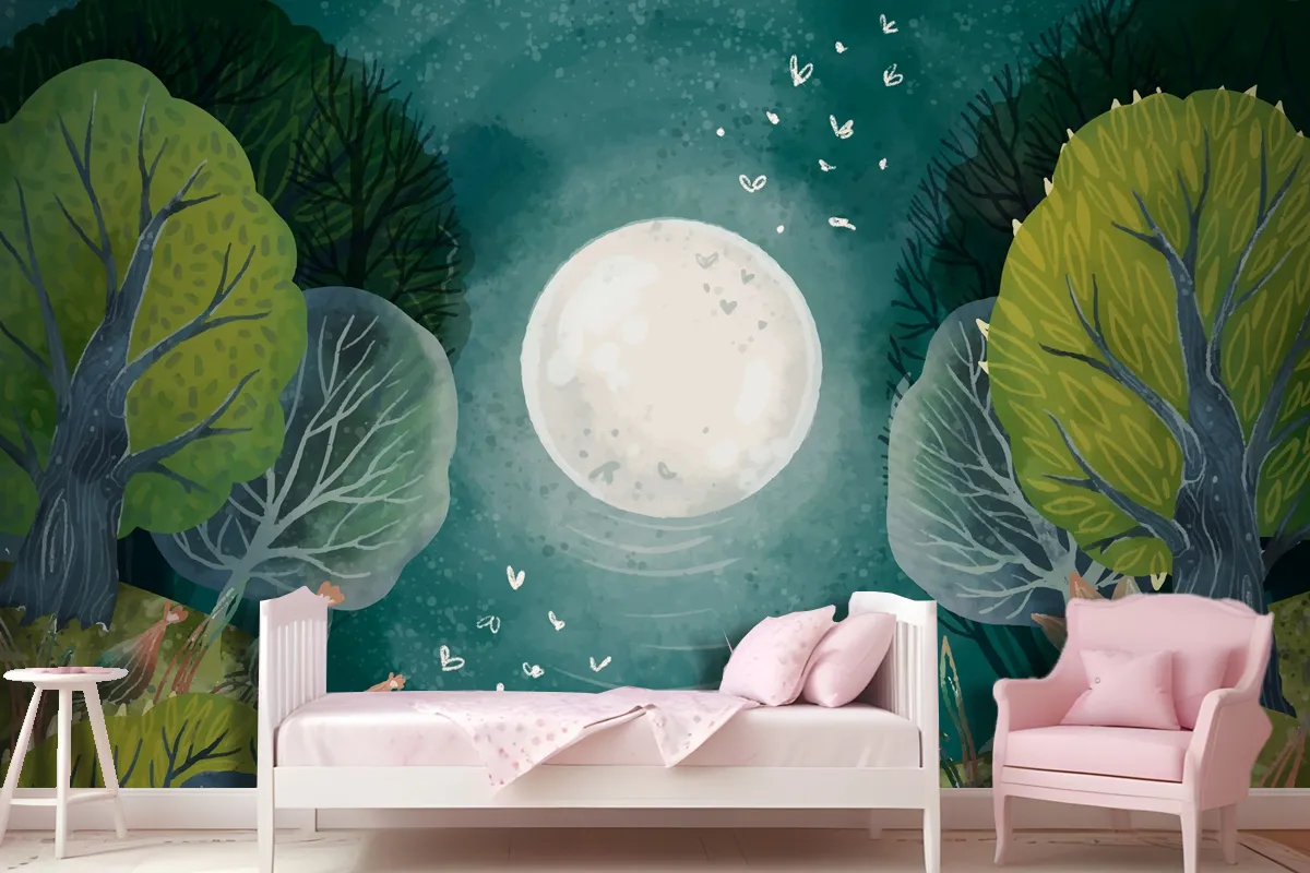 Watercolor Enchanted Forest Wallpaper Mural