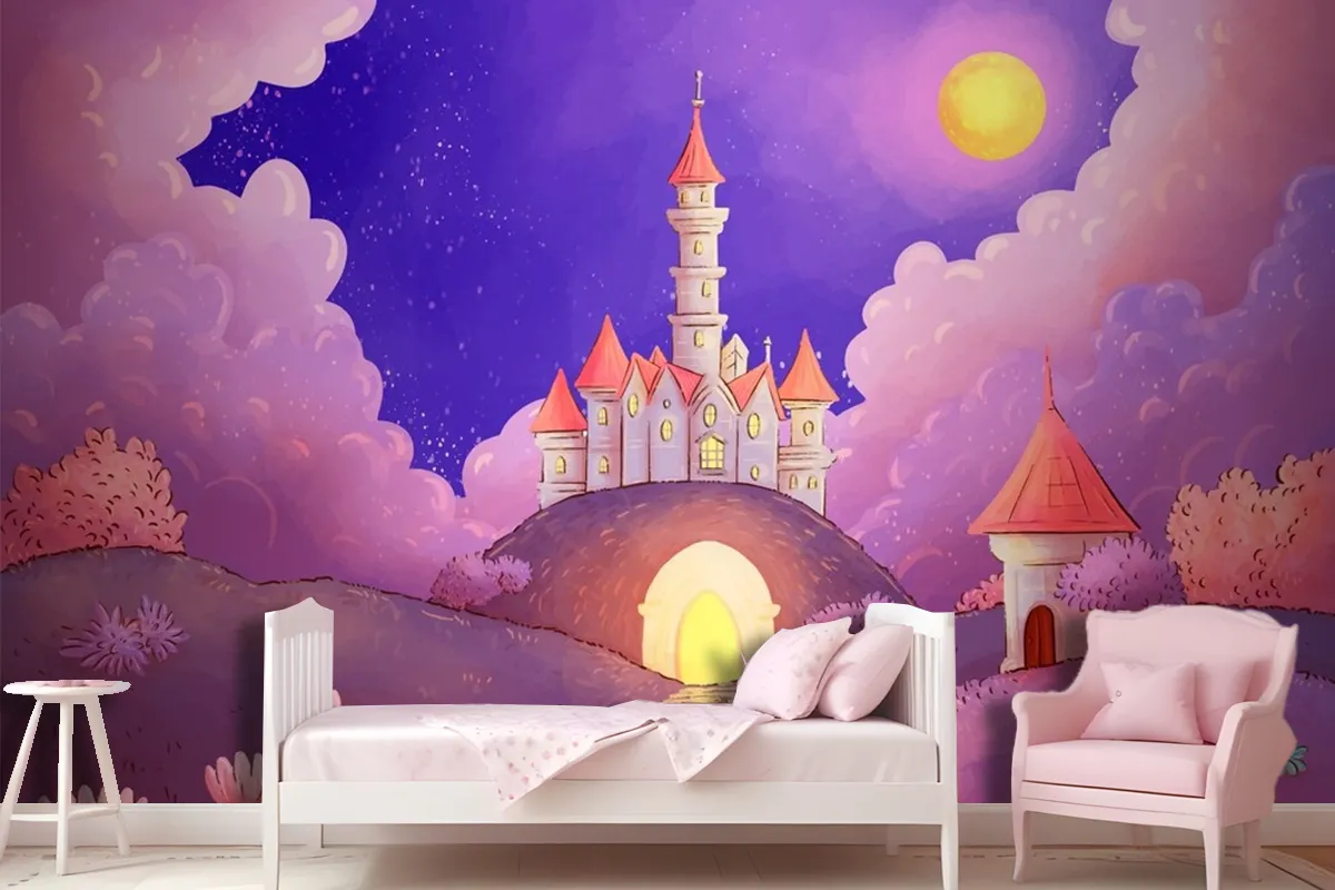 Watercolor Fairytale Background Wallpaper Mural