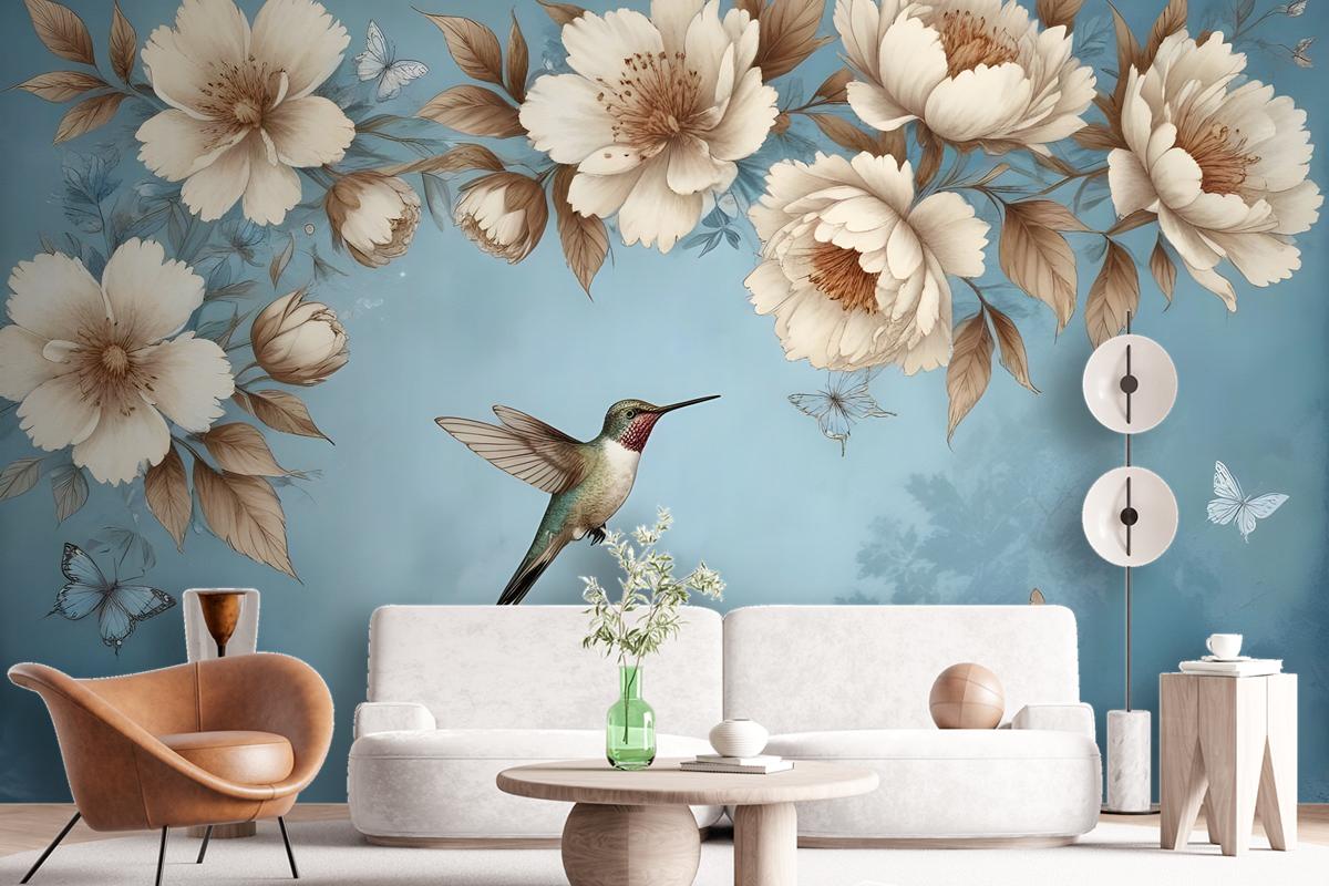 Watercolor Floral Pastel Flower Wallpaper Mural