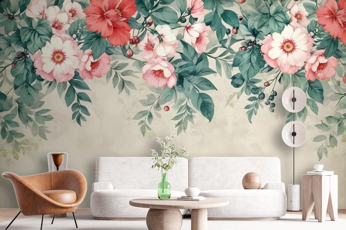 Watercolor Floral Wallpaper Mural