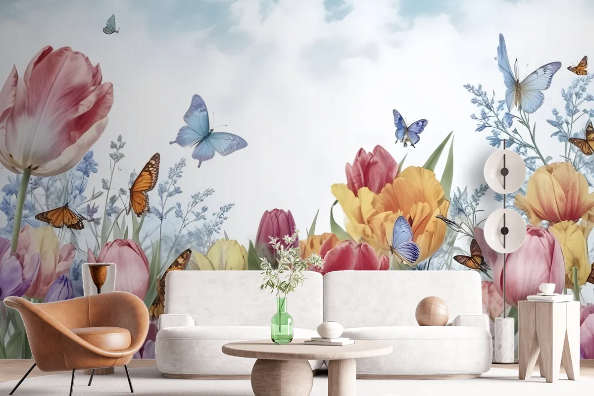 Watercolor Garden Floral Wallpaper Mural