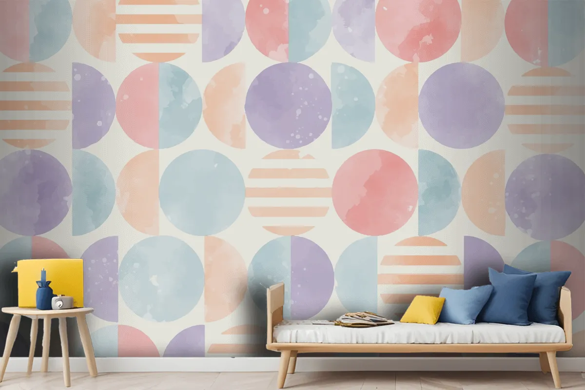 Watercolor Geometric Background Wallpaper Mural