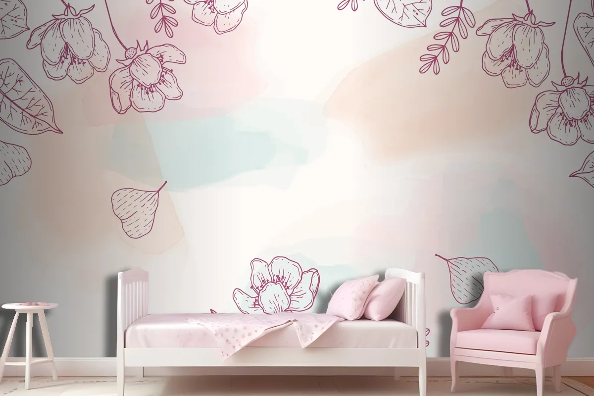 Watercolor Hand Drawn Background Wallpaper Mural