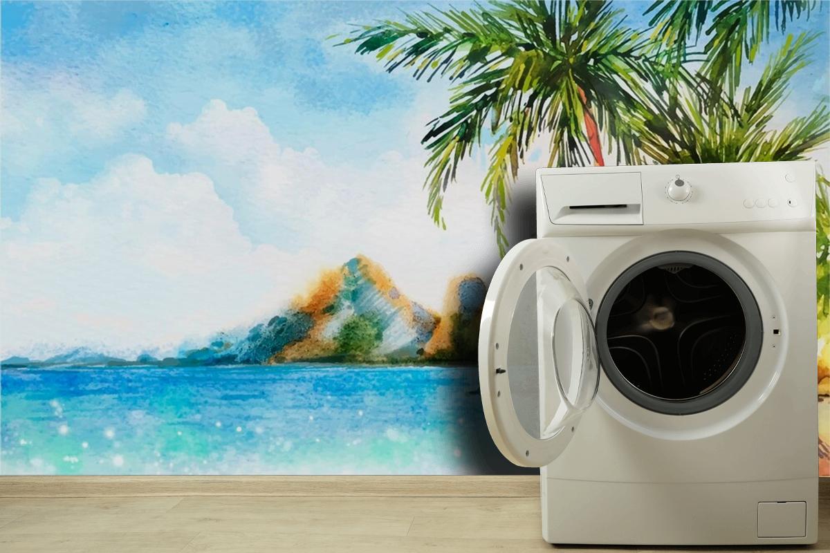 Watercolor Hello Summer Concept Wallpaper Mural