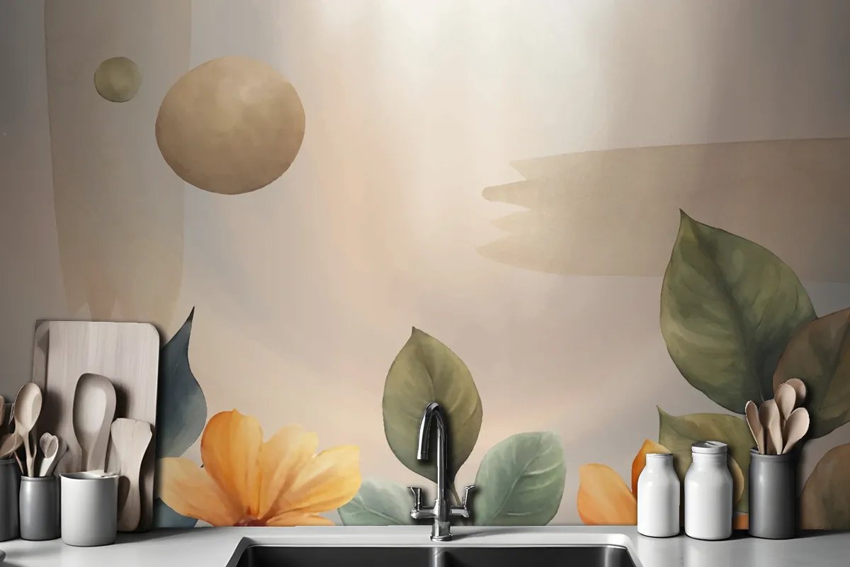 Watercolor Soft Earth Tones Background Wallpaper Mural