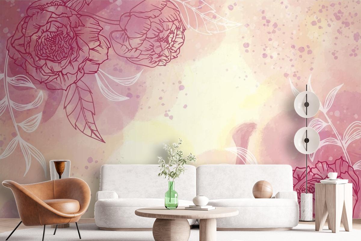 Watercolor Spring Background Wallpaper Mural