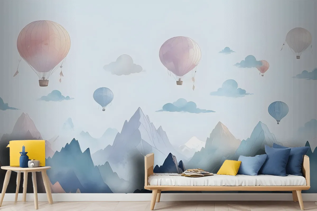 Watercolor Style Kids Landscape Wallpaper Mural