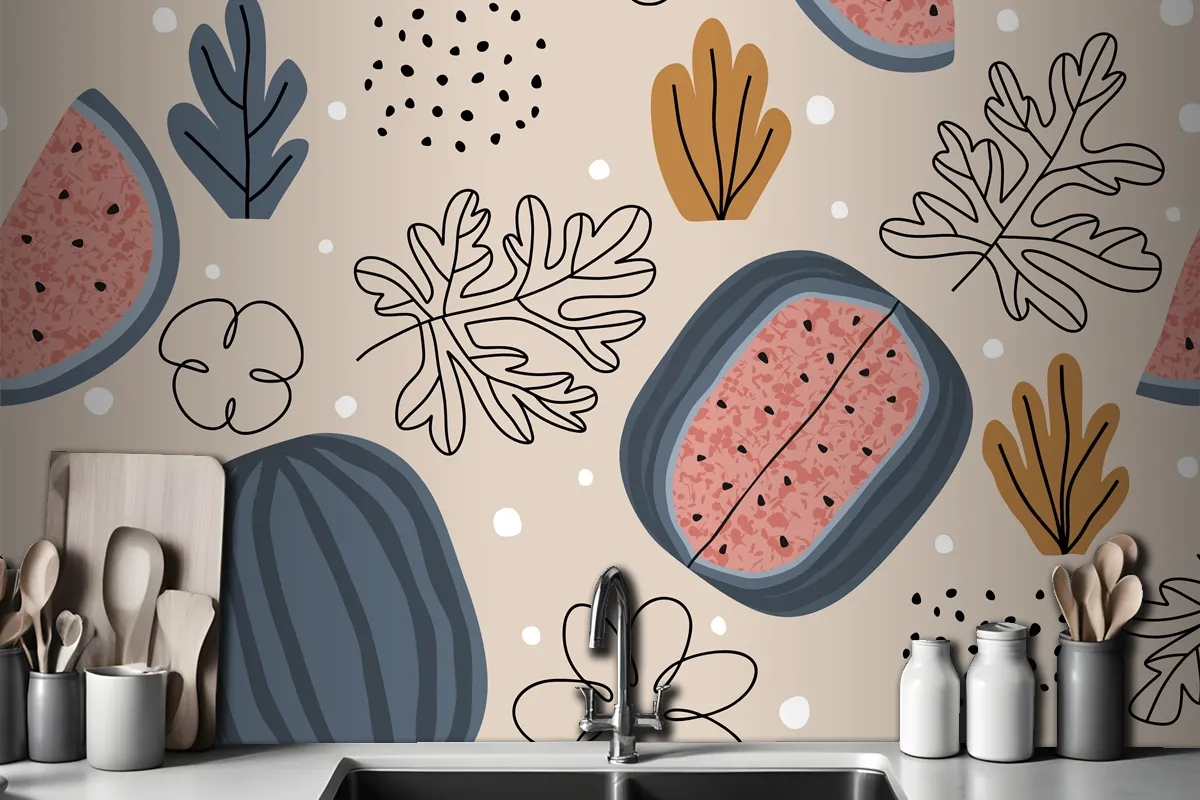 Watermelon Seamless Pattern Kitchen Wallpaper Mural