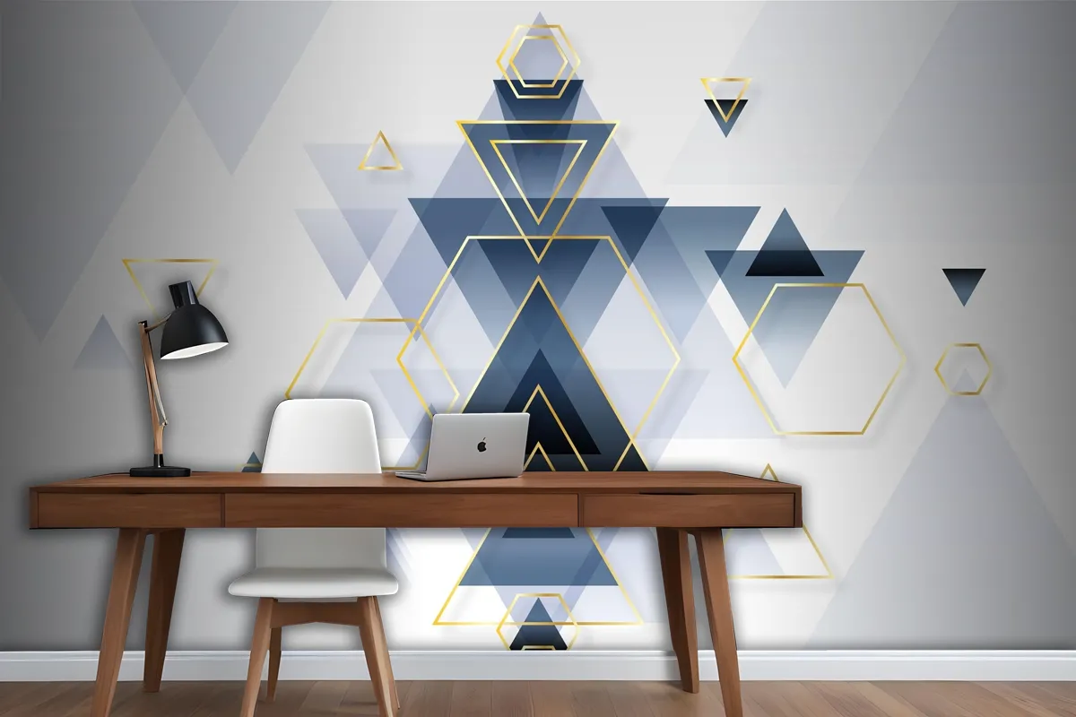 Abstract Gradient Geometric Wallpaper Mural