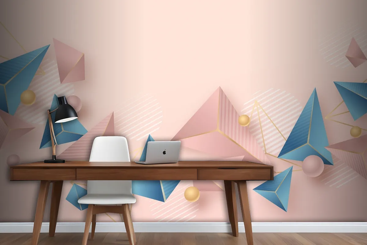 Realistic Polygonal Background Wallpaper Mural