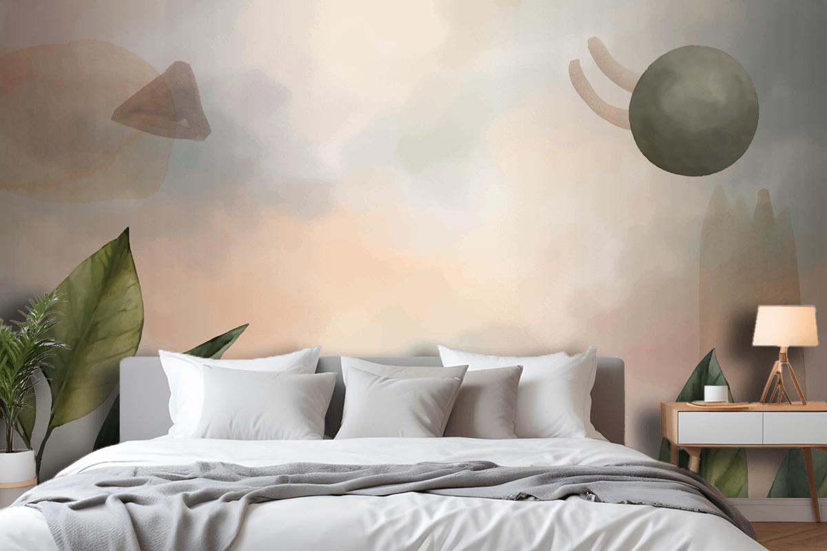 Watercolor Soft Earth Tones Background Wallpaper Mural