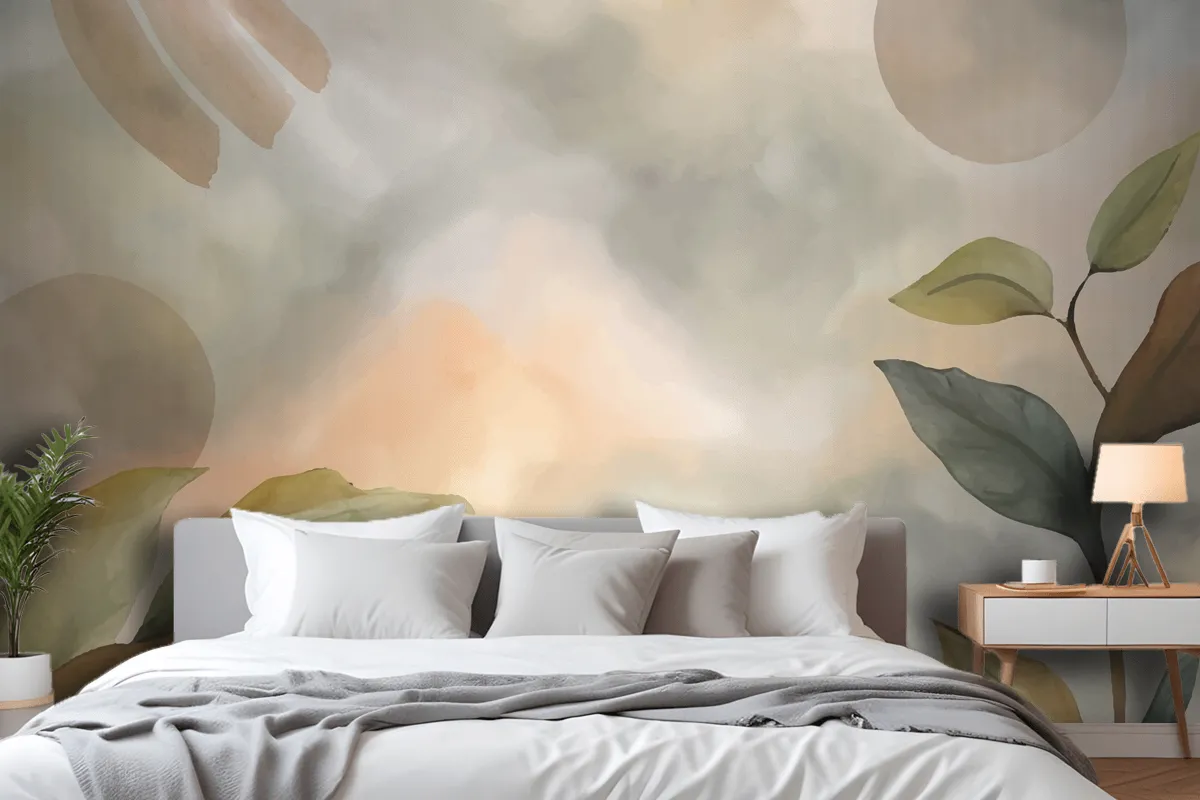 Watercolor Soft Earth Tones Background Wallpaper Mural