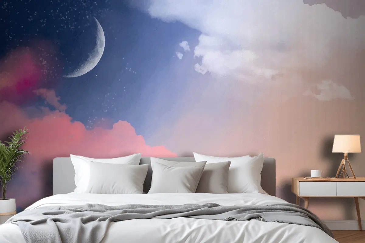 Hand Painted Watercolor Pastel Sky Wallpaper Mural