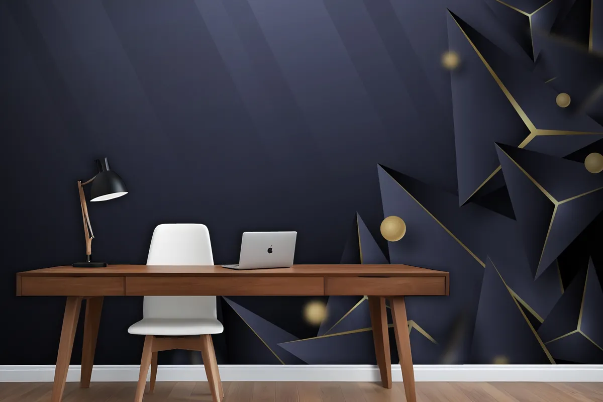 Realistic Polygonal Office Wallpaper Mural