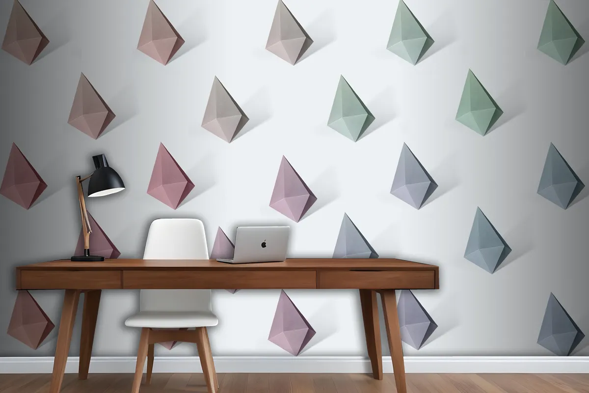 Colorful Paper Craft Diamond Shape Patterned Wallpaper Mural