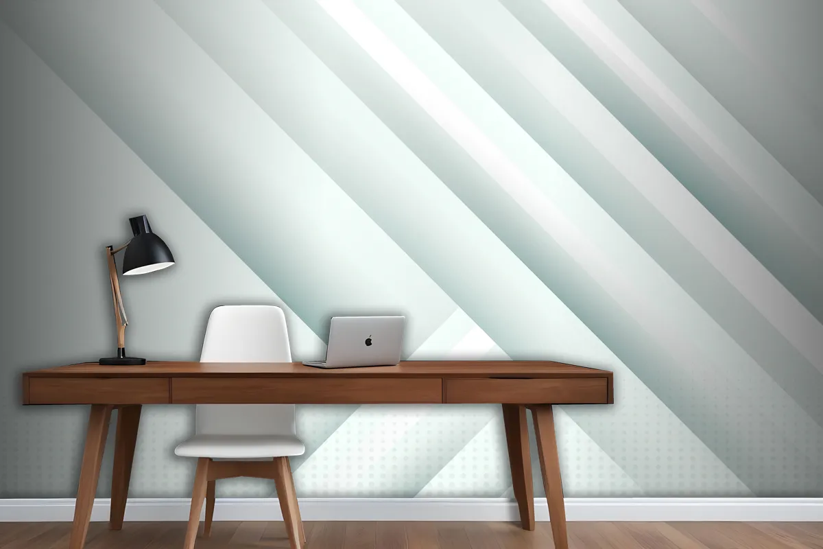 Gradient White Monochrome Office Wallpaper Mural