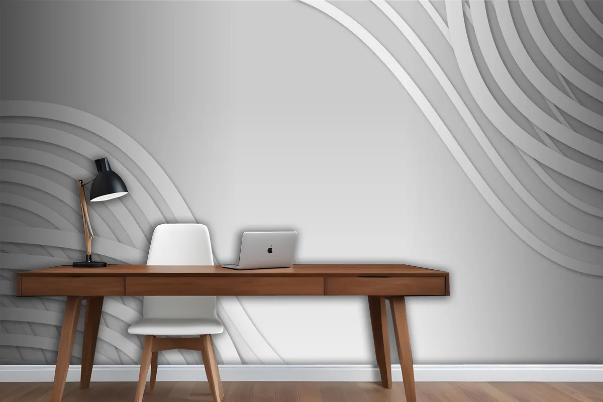 Paper Style White Monochrome Background Wallpaper Mural