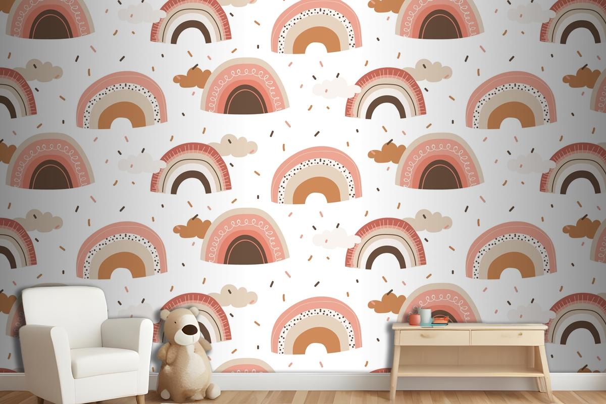 Hand Drawn Rainbow Pattern Design Wallpaper Mural