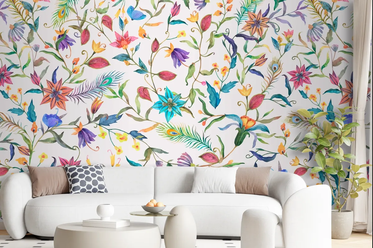 Background Of Floral Pattern Wallpaper Mural