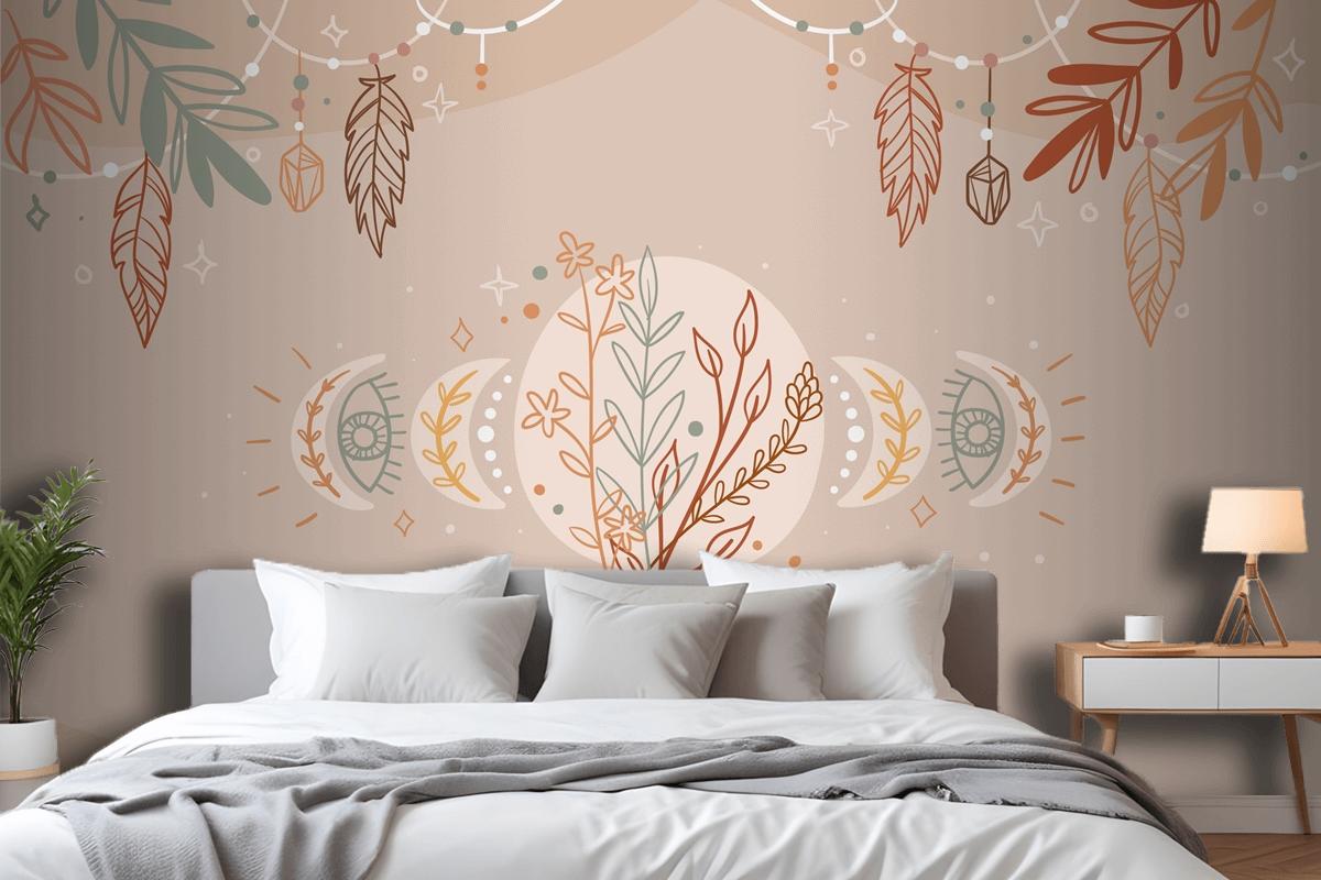 Hand Drawn Boho Background Wallpaper Mural