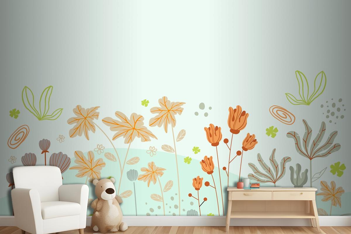 Beauiful And Creative Floral Wallpaper Mural