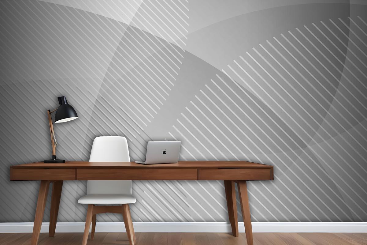 Abstract White And Gray Geometric Circles Layer Transparency Wallpaper Mural