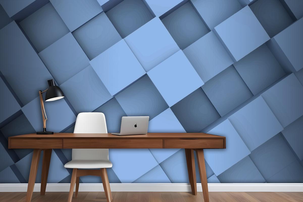 Realistic 3D Geometric Background Wallpaper Mural