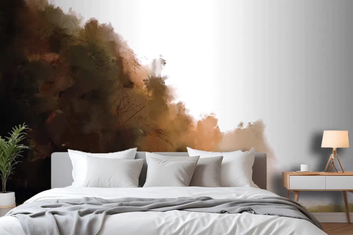 Watercolor Autumn Landscape Wallpaper Mural