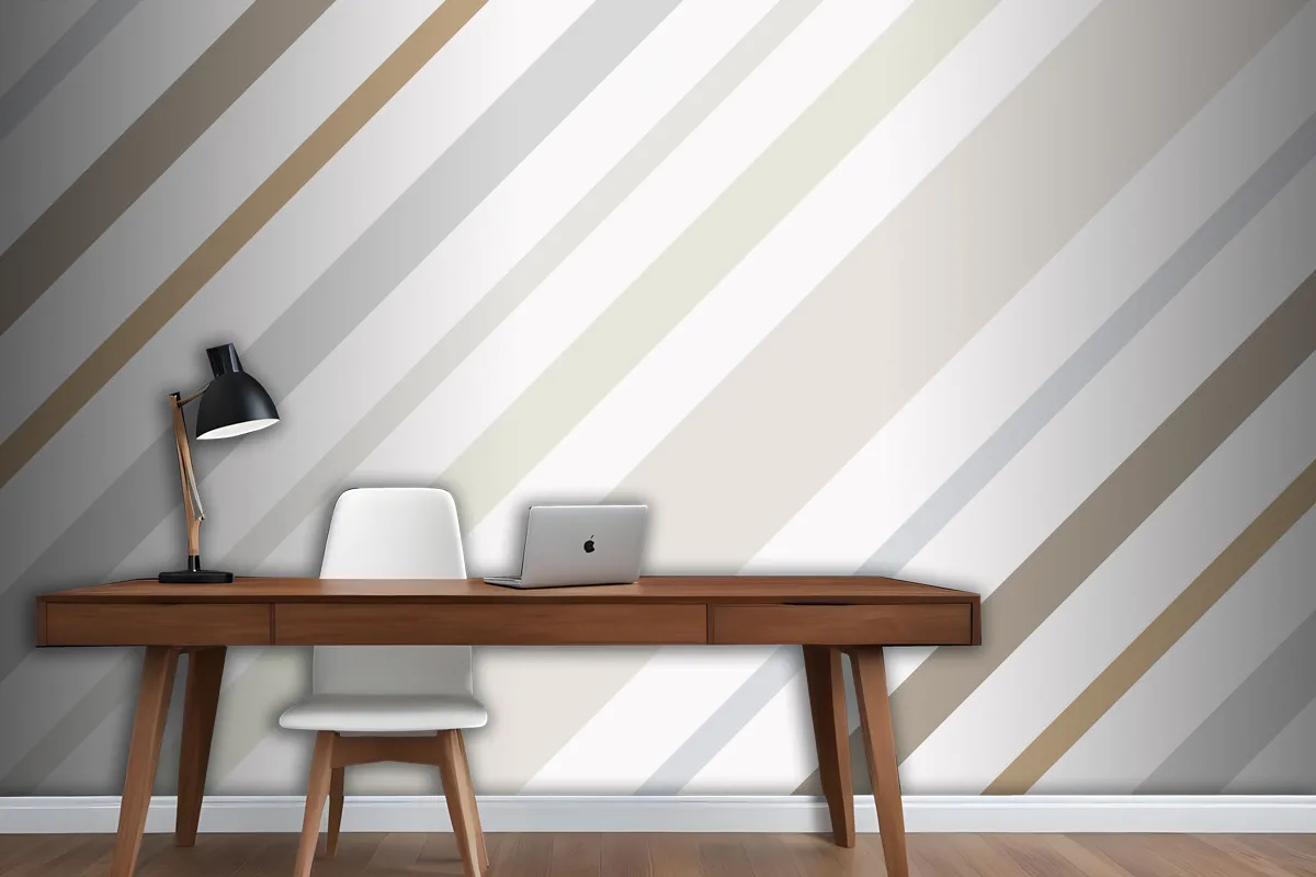 Cream Background Striped Pattern In Beige Aesthetic Design Wallpaper Mural