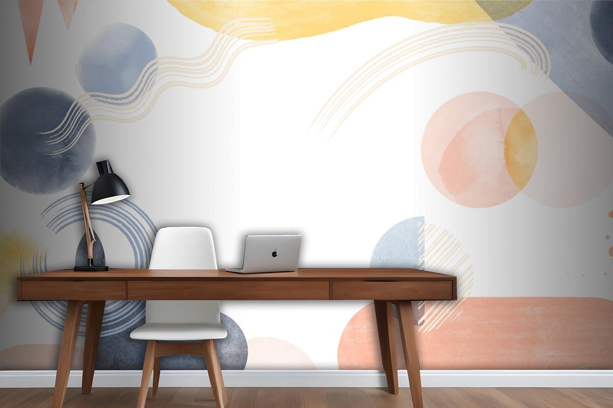 Watercolor Geometric Background Wallpaper Mural