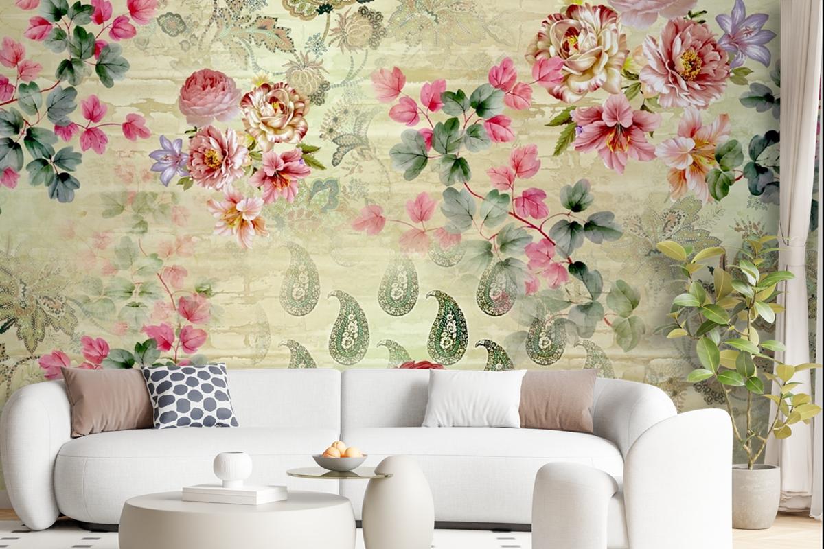 Beautiful Floral Pattern Wallpaper Mural