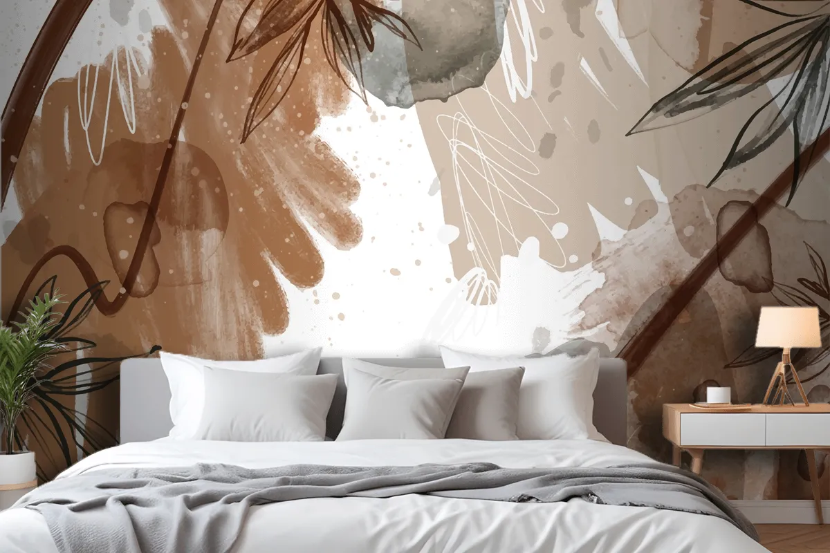 Watercolor Terracotta Background Wallpaper Mural