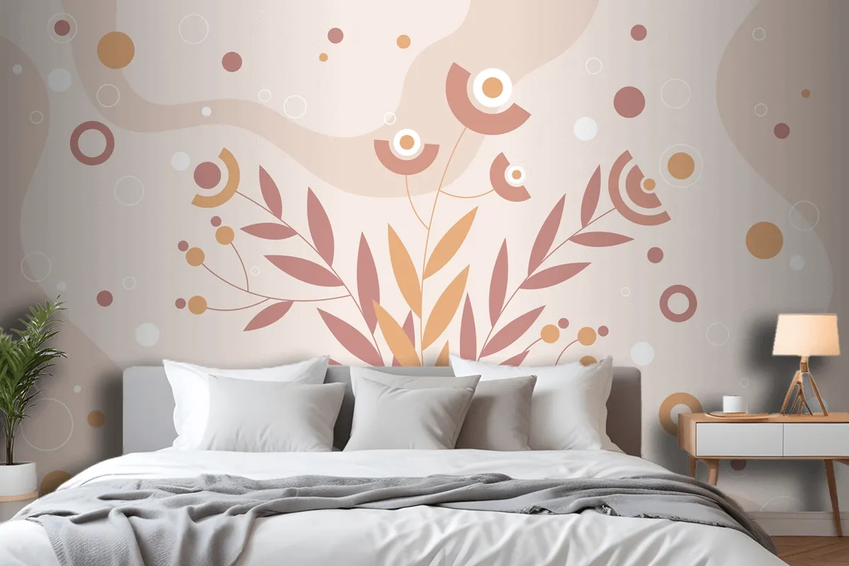 Hand Drawn Terracotta Background Wallpaper Mural